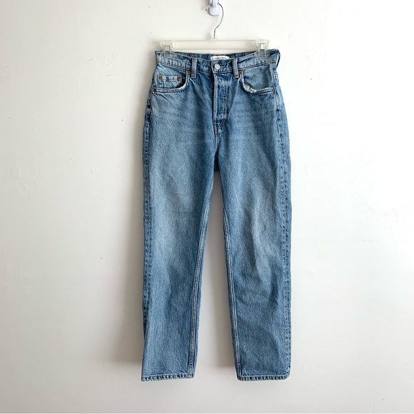 & Other Stories Denim - & Other Stories Button Fly High Rise Straight Leg Rigid Denim Jeans